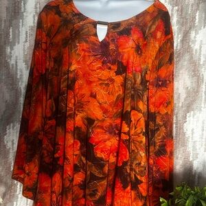 Floral Orange Women's Top